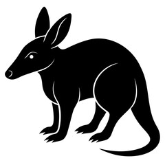Aardvark vector clean black silhouette design white background