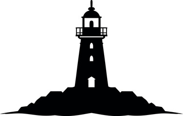 lighthouse silhouette vector, lighthouse black symbol, lighthouse icon