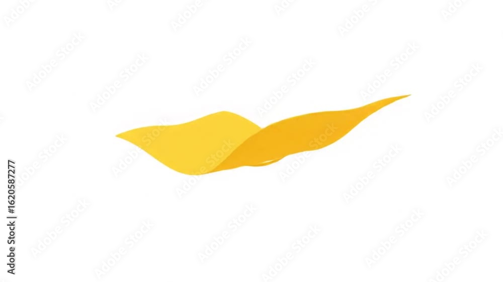 Poster abstract animation of floating yellow element on white background