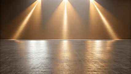 Illuminated wall with reflective floor