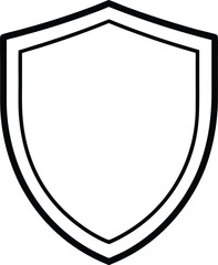 shield icon outline vector illustration on transparent background