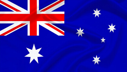 Fototapeta premium Australia flag with blue field, Union Jack in canton, and Southern Cross constellation—symbolizing British heritage, federation, and Southern Hemisphere identity.