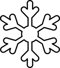 snow icon outline vector illustration on transparent background