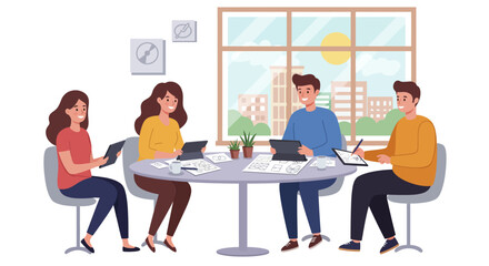 Group of People Collaborating Around a Table.