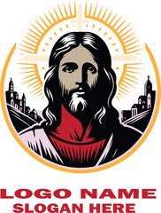 Jesus nazaret logo icon vector white background .