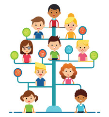 Seamless cartoon vector illustration of smiling children playing with a ball
