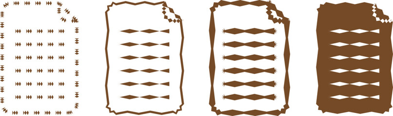 Minimalist Geometric Zigzag Line Frame Collection – Colorful Vector Set of Trendy Notepads, Calendars, Message Boxes & Vintage Label Designs for Stationery, Seamless Patterns, and Web Elements