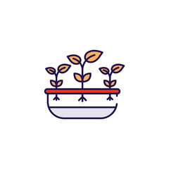 Hydroponics icon design with white background stock illustration