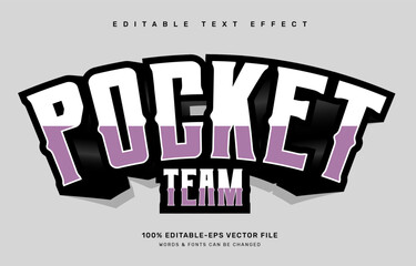 Pocket team editable text effect template
