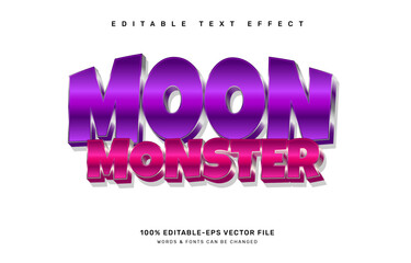 Moon monster editable text effect template