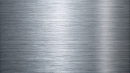 Close up of brushed metal texture background with light reflection creating a smooth and shiny surface for industrial and modern design use