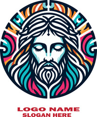 Jesus nazaret logo icon vector white background .