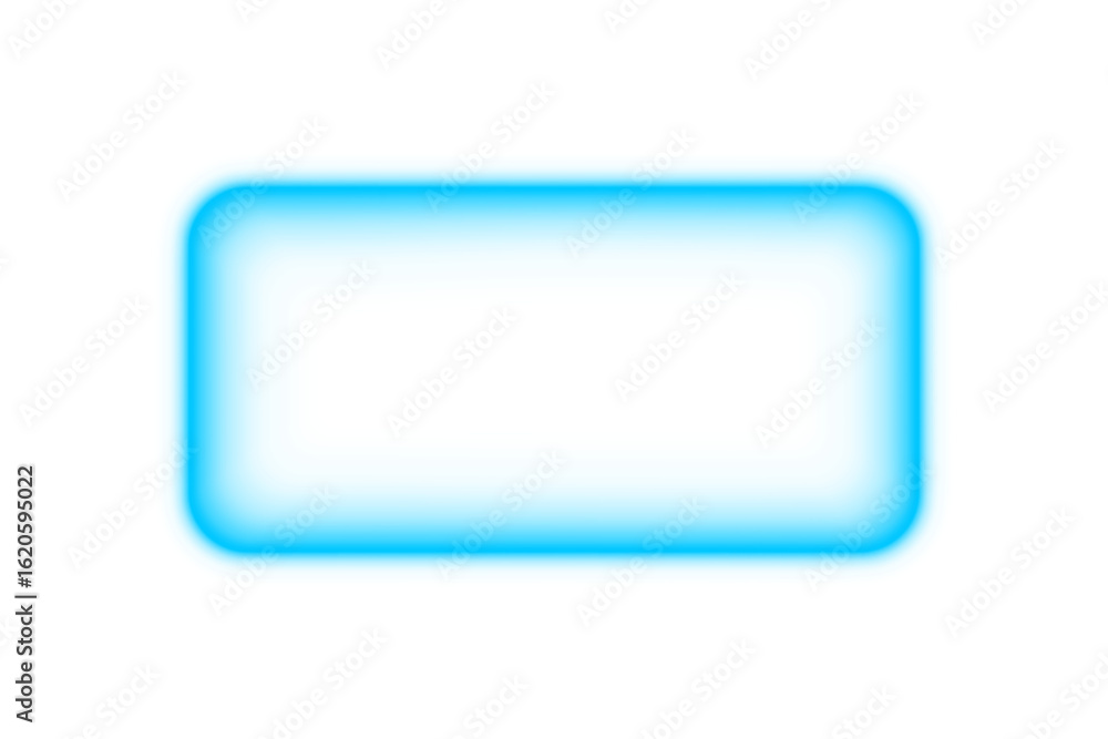 Poster bright blue neon glowing rounded rectangle square frame border with empty blank space glow shining g