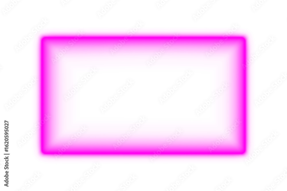 Poster bright purple pink neon glowing rectangle square frame border with empty blank space glow shining gl