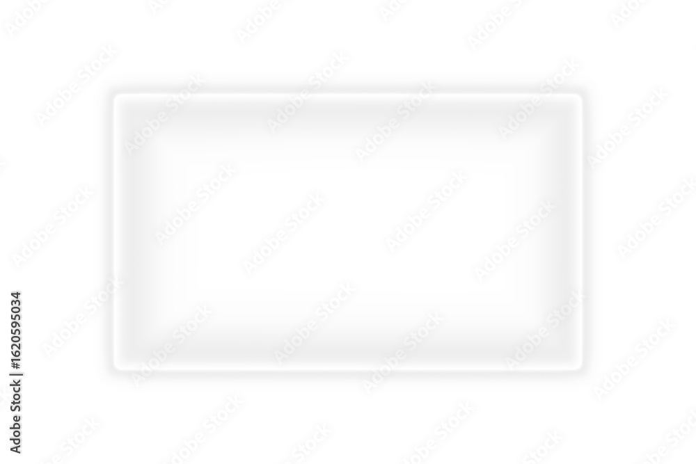 Poster bright white neon glowing rectangle square frame border with empty blank space glow shining glossy l