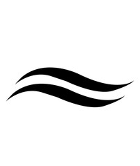 Curved line clip art design on plain white transparent isolated background for card, shirt, hoodie, sweatshirt, apparel, tag, mug, icon, poster or badge