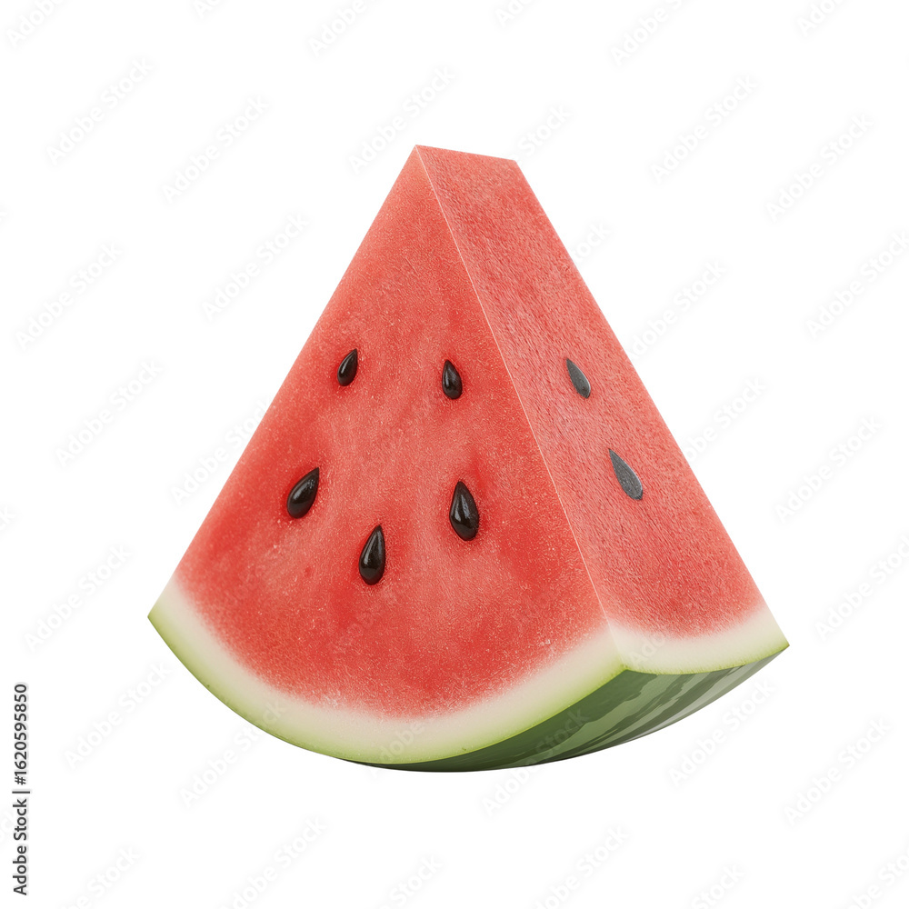 Poster a refreshing slice of watermelon against transparent digital rendering for summer vibes