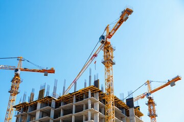 construction site with cranes