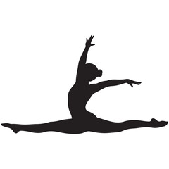 Fototapeta premium Elegant vector silhouettes of women dancing, posing in yoga, or in ballet positions
