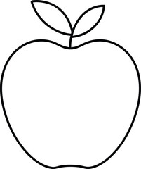 apple icon outline vector illustration on transparent background