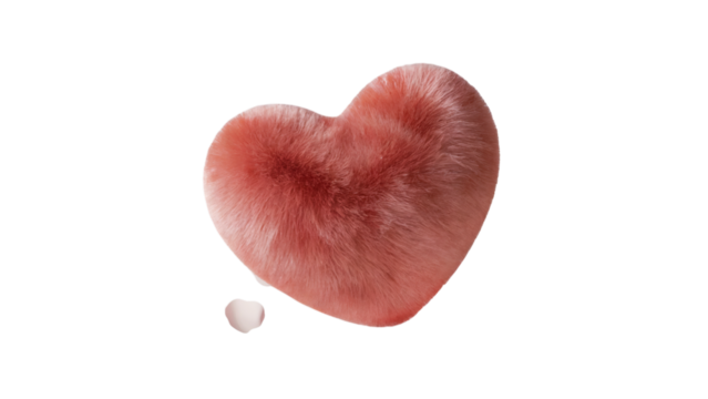 Soft plush heart symbolizing love, affection, and romantic feelings for Valentine's Day or special occasions.