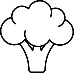 broccoli icon outline vector illustration on transparent background