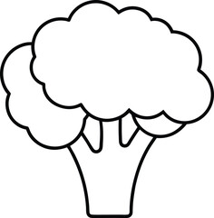 broccoli icon outline vector illustration on transparent background