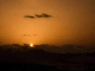 sunset in the city