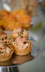 elegant shrimp quiche appetizers, savory seafood tartlets, gourmet canapés for events, shrimp quiches
