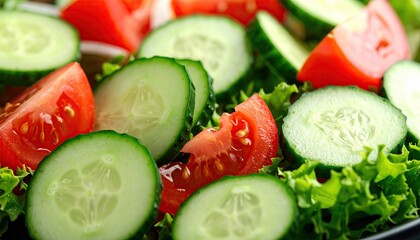 Fresh salad with tomatoes and cucumbers
