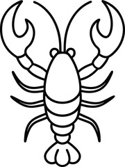 lobster icon outline vector illustration on transparent background