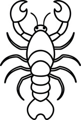 lobster icon outline vector illustration on transparent background