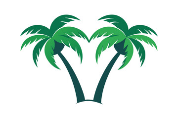 Two palm trees forming a heart shape