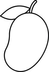 mango icon outline vector illustration on transparent background