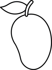 mango icon outline vector illustration on transparent background