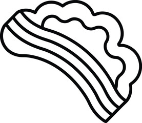 pasta icon outline vector illustration on transparent background
