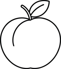 peach icon outline vector illustration on transparent background