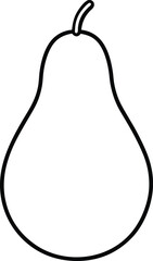 pear icon outline vector illustration on transparent background