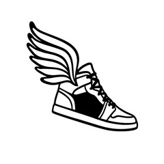 Winged Sneaker Vector Illustration