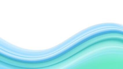 Obraz premium Abstract Smooth Blue and Green Wavy Lines Creating a Dynamic Fluid Pattern on White