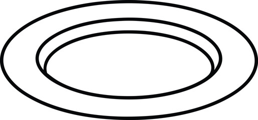 plate icon outline vector illustration on transparent background