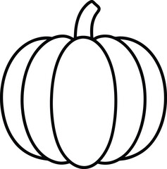 pumpkin icon outline vector illustration on transparent background