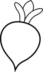 radish icon outline vector illustration on transparent background