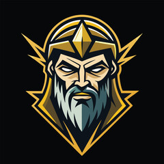Obraz premium design logo icon vector illustration mascot zeus
