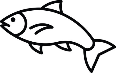salmon icon outline vector illustration on transparent background
