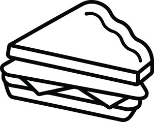 sandwich icon outline vector illustration on transparent background