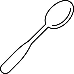 spoon icon outline vector illustration on transparent background