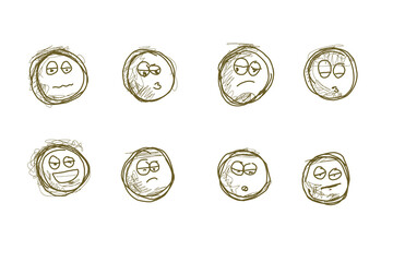 group of icon emoji with various emotions.eps
