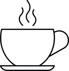 tea icon outline vector illustration on transparent background