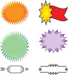 Colorful Vector Star Icon Set for Design and Decoration Vector White Background 